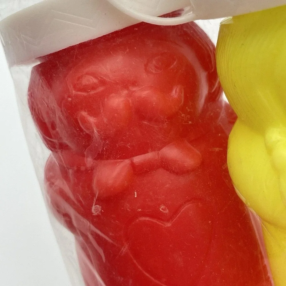 Vintage 1990s Hartin Squeezable Ketchup Mustard Set‎ Novelty Figure Bottles NIP